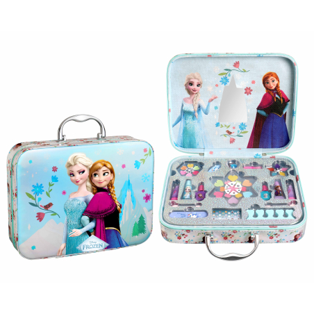 Set Metálico Maletín Cuadrado de Maquillaje Frozen