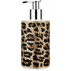 LEOPARD IN SILVER SOAP DISPENSER 250ML