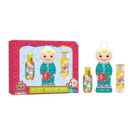 COCOMELON ESTUCHE CON EAU DE TOILETTE INFANTIL NATURAL SPRAY 50 ML + GEL 400 ML + BOTE POMPERO DE JABÓN